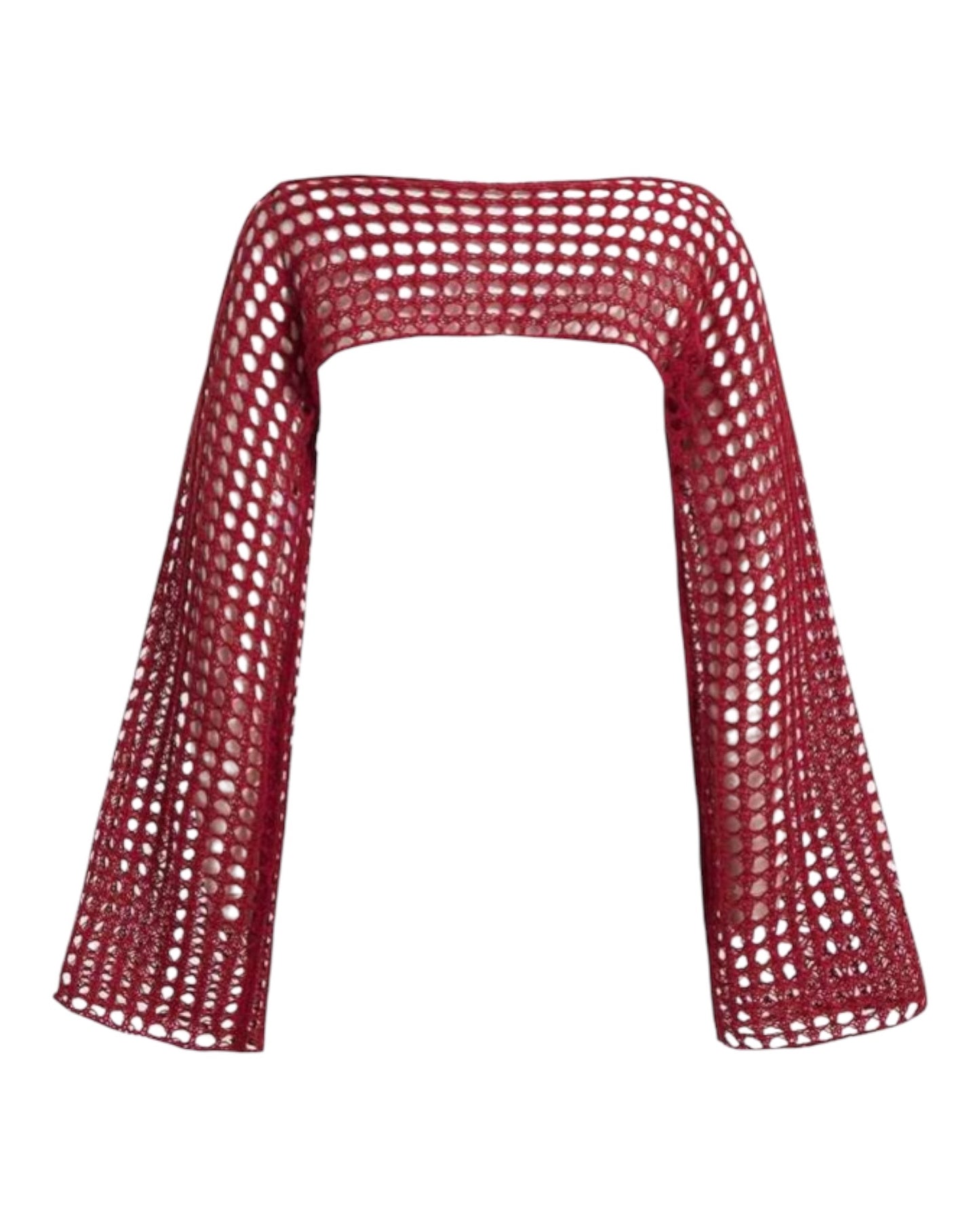 Shoulder Faux Crochet Sweater Pullover