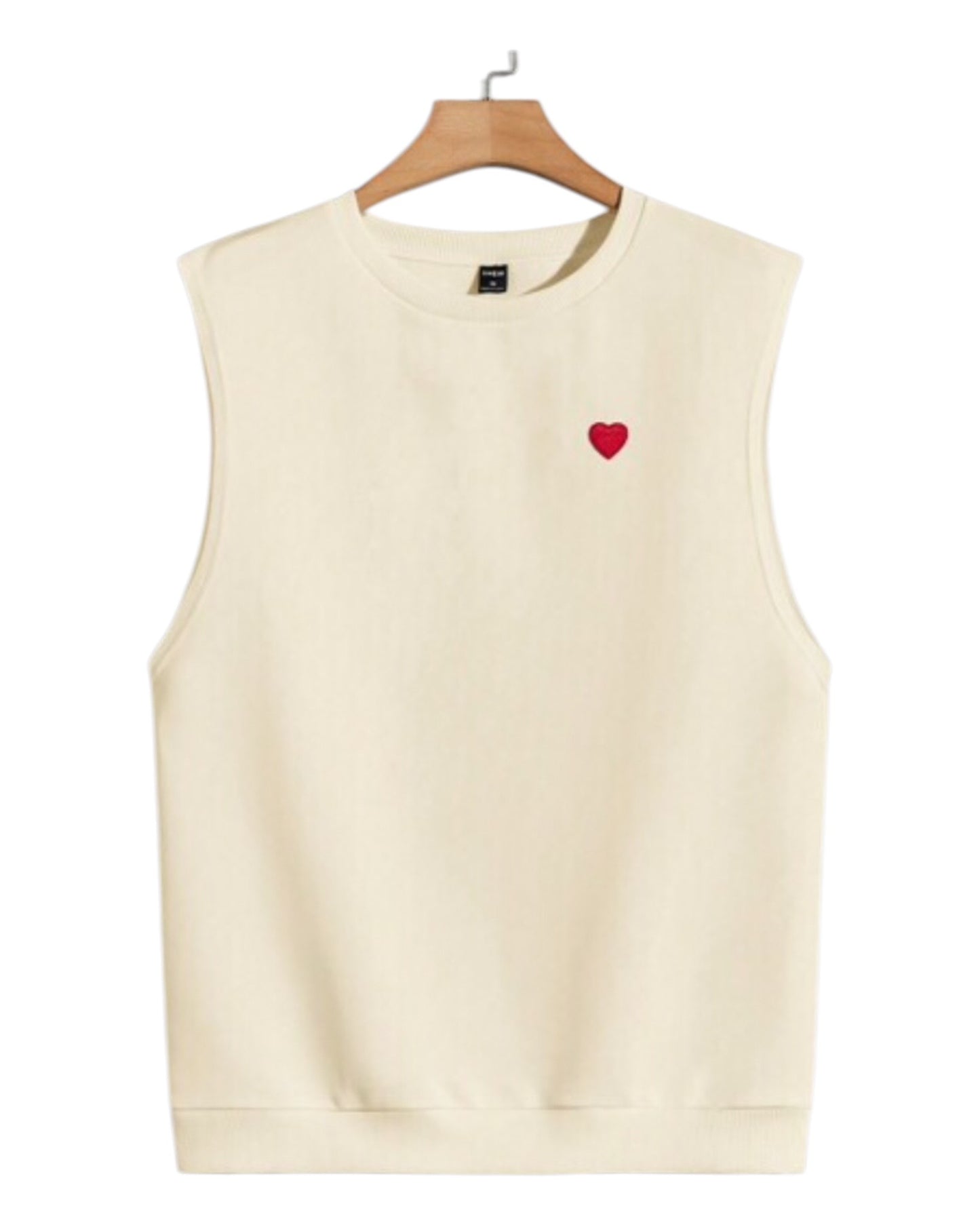 Heart Print Casual Round Neck Tank Top