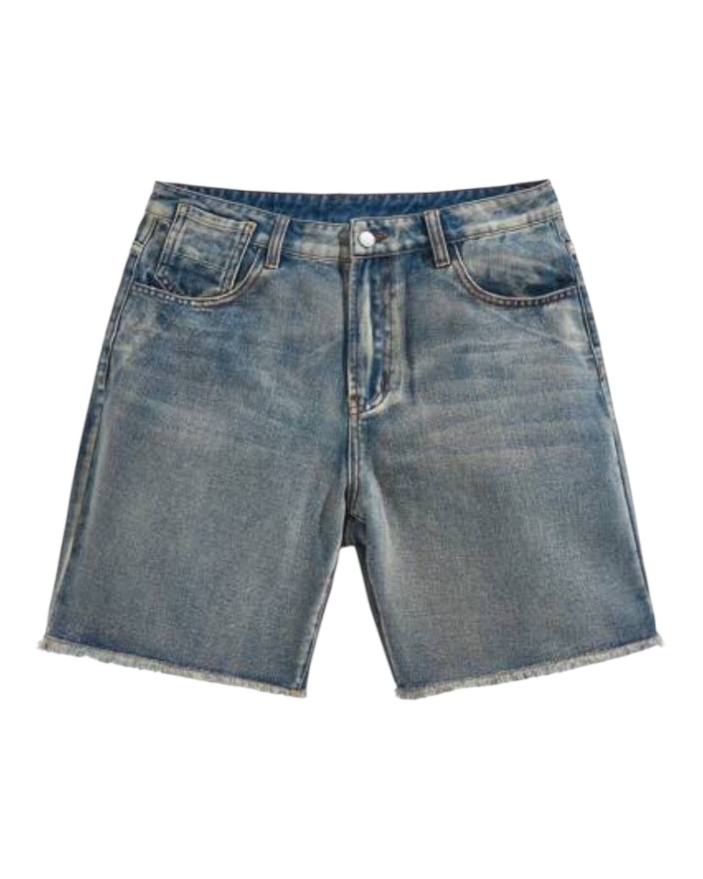 Light Blue Retro Denim Casual Straight Shorts