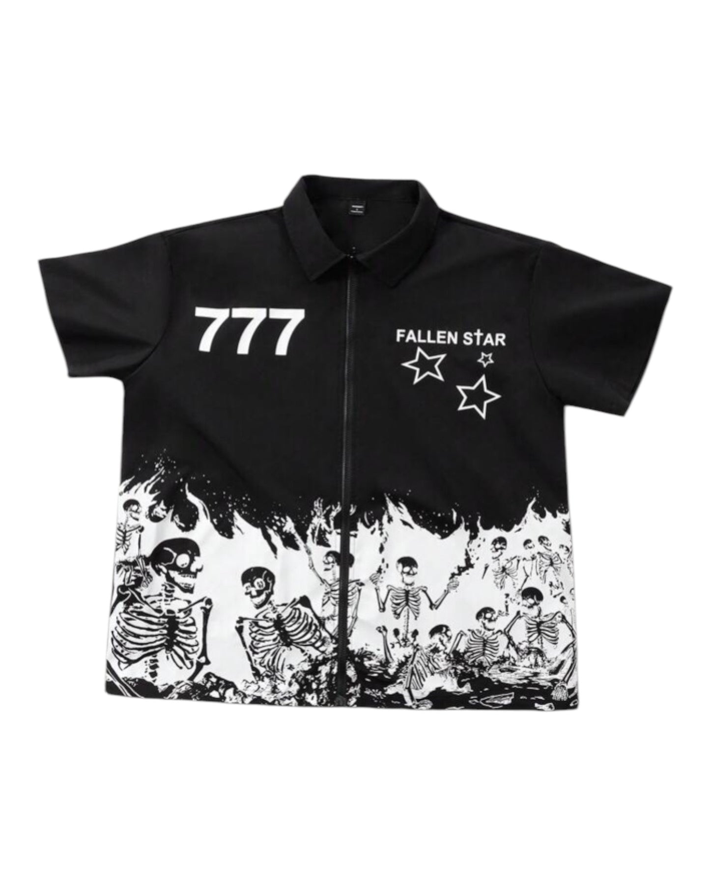 Skull Printed Graphic Colorful Short Sleeve Shirt