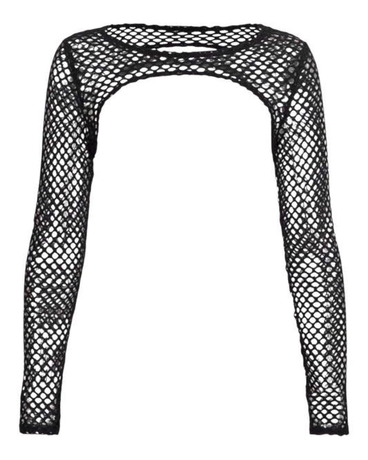 Fishnet Black Crop Top