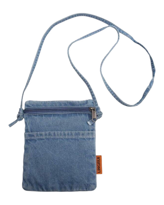 Mini Solid Color Denim Phone Bag