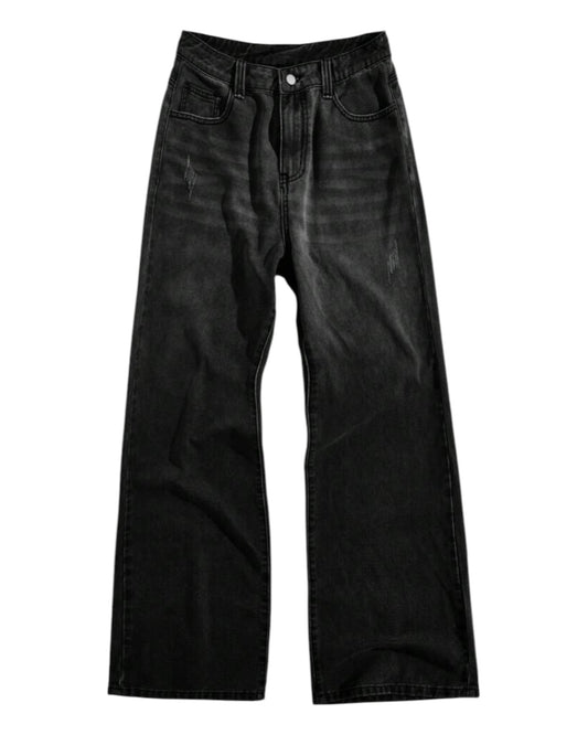 Regular Fit Mid Waist Straight Leg Casual Jeans