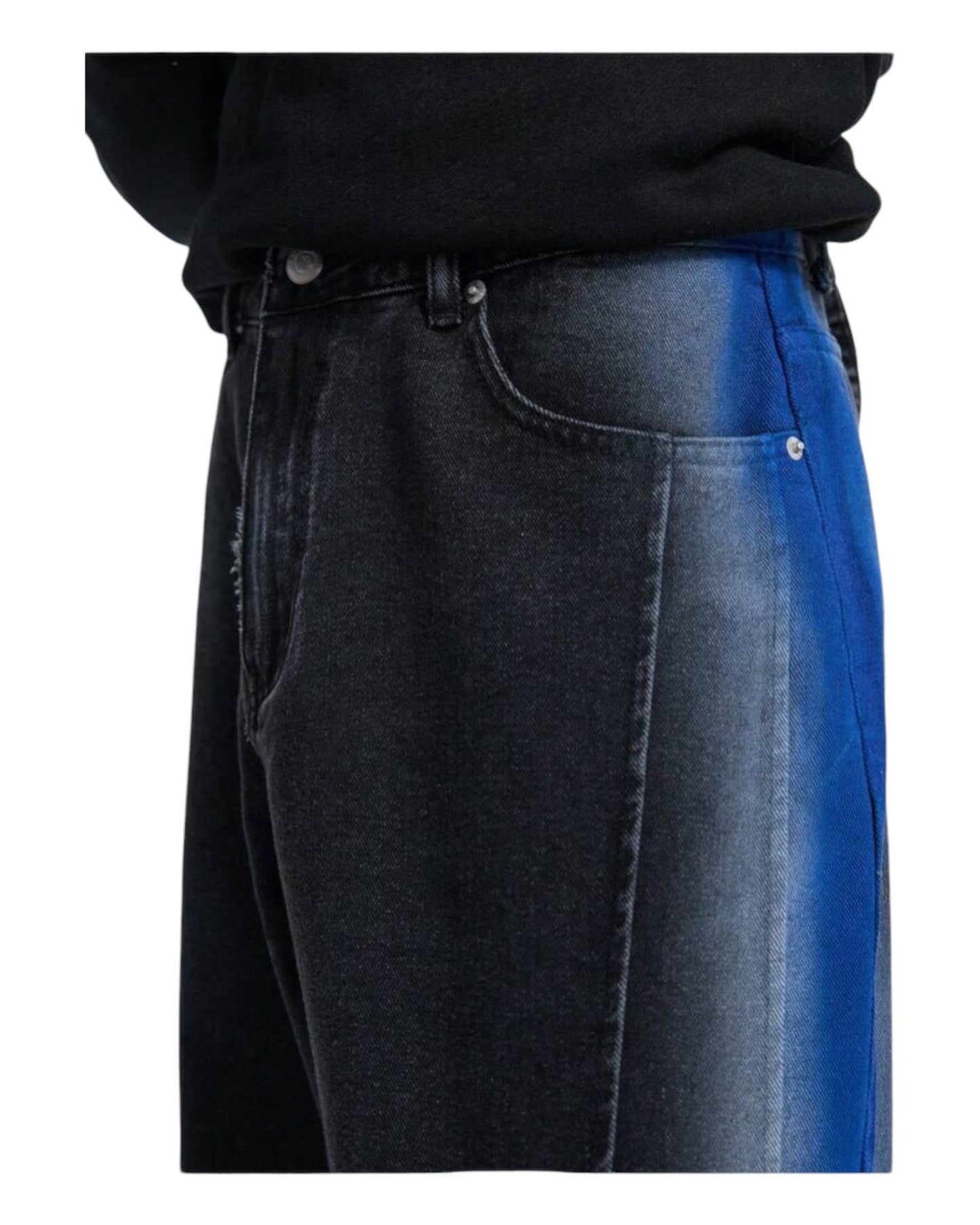 Wide Leg Loose Woven Gradient Baggy Washed Jean