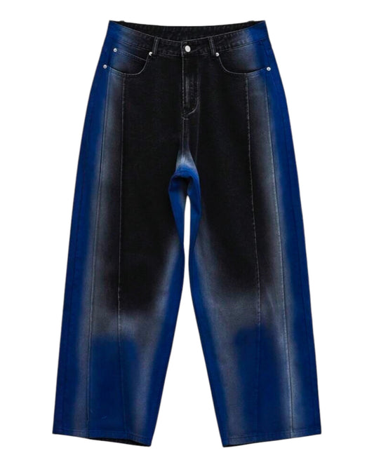 Wide Leg Loose Woven Gradient Baggy Washed Jean