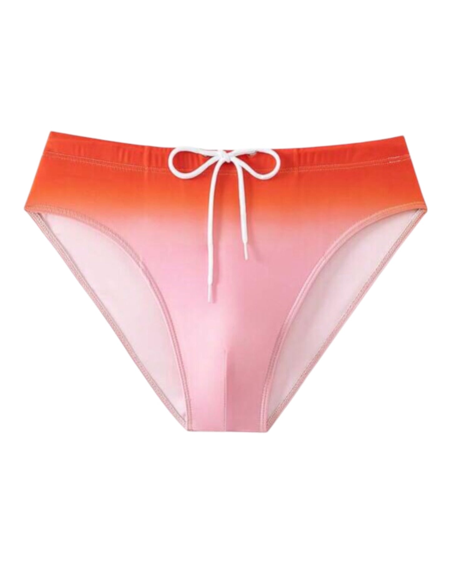 Ombre Color Waist Drawstring Swim Briefs